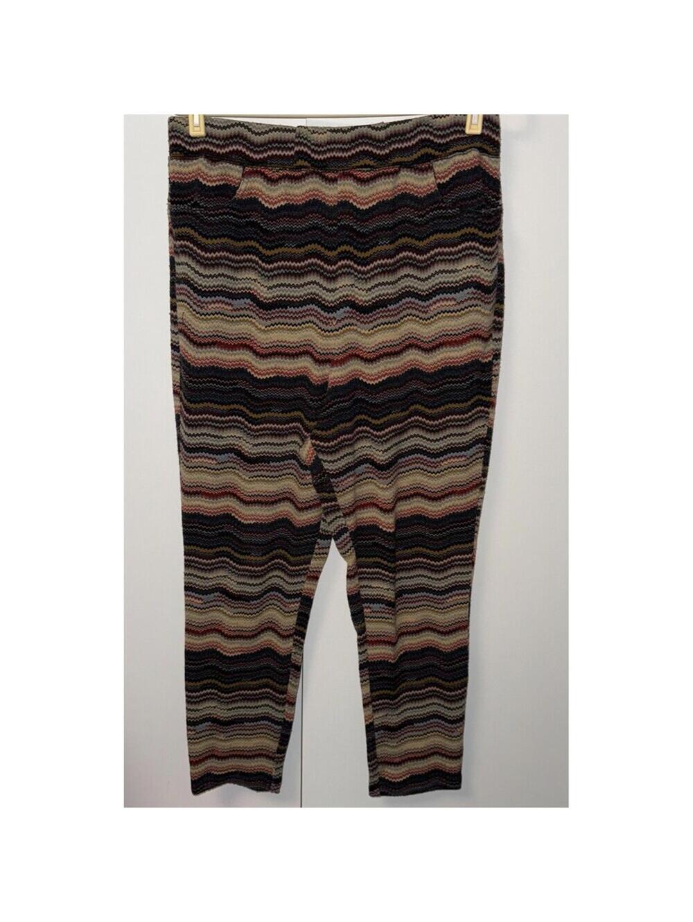 Free People Pull On Striped Pants Boho Hippie Lounge dark Y2K Size M festival